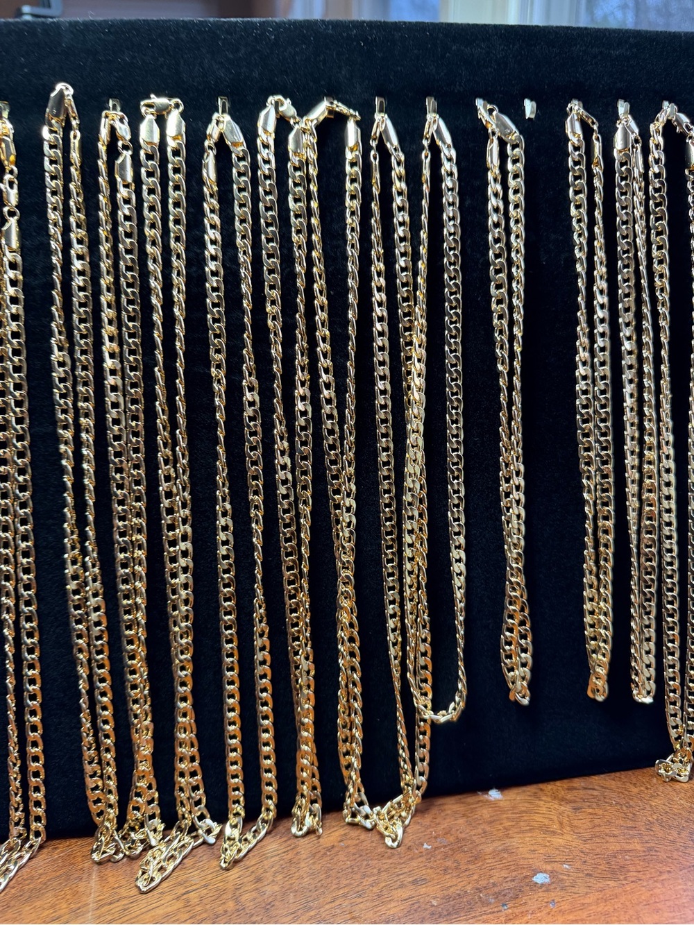 Lot of 10 Golden 18K 6mm Gold filled Cuban link  necklace wholesale liquidation